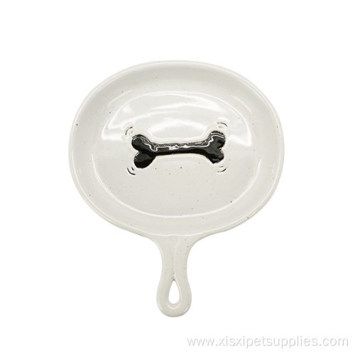 Ceramic Pet Dog Plates Bowl with Handle